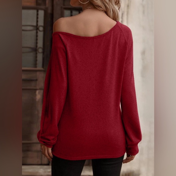 Decorative Button One Shoulder T-Shirt - available in 4 other colors - Picture 2 of 15